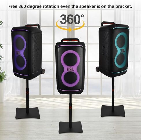حافظة حامل رفع قابلة للتعديل لـ JBL PartyBox 520/320/ 310/110/ 100/ Club 120 مكبر صوت محمول للحفلات، قاعدة ثقيلة جميع المعادن البناء عمود مكبر الصوت (أسود) in Kuwait