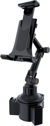 Cup Holder Car Tablet Mount for Truck, 360° Adjustable 15" Long 2-Arm Stand Holder for iPad Pro 12.9/11/10.5/9.7/Air/Mini 6/5/4, Samsung Galaxy Tab/Z Fold 6/5/4, iPhone 17/16/Pro, 4.7-12.9" Tab &Phone in Saudi Arabia