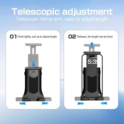 Cup Holder Car Tablet Mount for Truck, 360° Adjustable 15" Long 2-Arm Stand Holder for iPad Pro 12.9/11/10.5/9.7/Air/Mini 6/5/4, Samsung Galaxy Tab/Z Fold 6/5/4, iPhone 17/16/Pro, 4.7-12.9" Tab &Phone in Saudi Arabia