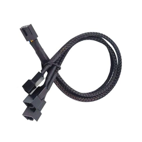 PC 4Pin مروحة محول الطاقة 1 إلى 2/3 الفاصل النايلون الأكمام حالة الكمبيوتر موصل كابل التحكم في درجة الحرارة in Kuwait