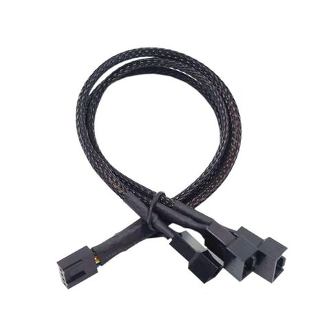 PC 4Pin مروحة محول الطاقة 1 إلى 2/3 الفاصل النايلون الأكمام حالة الكمبيوتر موصل كابل التحكم في درجة الحرارة in Kuwait
