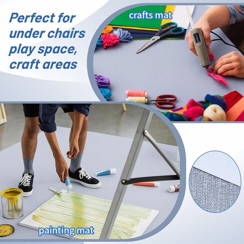 Drydiet 55x70 Inch Extra Large Craft Mat for Painting - Lightweight Nonstick Nonslip Oilproof Waterproof Floor Pad, Machine Washable & Rollable(Gray, Plain) in Saudi Arabia
