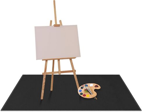 Drydiet 55x70 Inch Extra Large Craft Mat for Painting - Lightweight Nonstick Nonslip Oilproof Waterproof Floor Pad, Machine Washable & Rollable(Gray, Plain) in Saudi Arabia