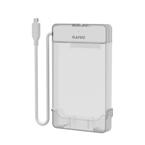 كابل MAIWO SATA إلى USB، محول SATA SSD/HDD إلى USB 3.0 مقاس 2.5 بوصة، حافظة تخزين محول قارئ القرص الصلب الخارجي لـ 2.5 بوصة sata I/II/III SSD/HDD، سعة 8 تيرابايت (USB-C، أبيض) in Kuwait