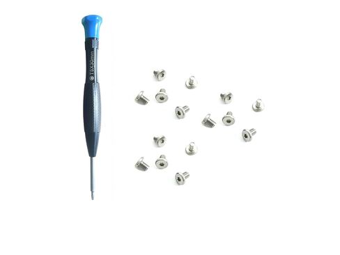 15-Piece M2x3mm Torx-Style T5 Screws + Screwdriver Kit, Laptop Screw, Flat Head, Silver in Saudi Arabia