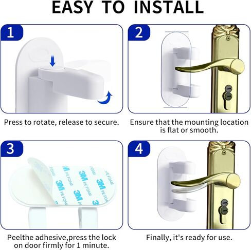 قطعتان من قفل رافعة الباب لسلامة الأطفال، رافعة مقبض الباب المقاومة للأطفال، قفل رافعة الباب المقاوم للأطفال، لا حاجة لأي أدوات، بلاستيك عالي الجودة in Kuwait
