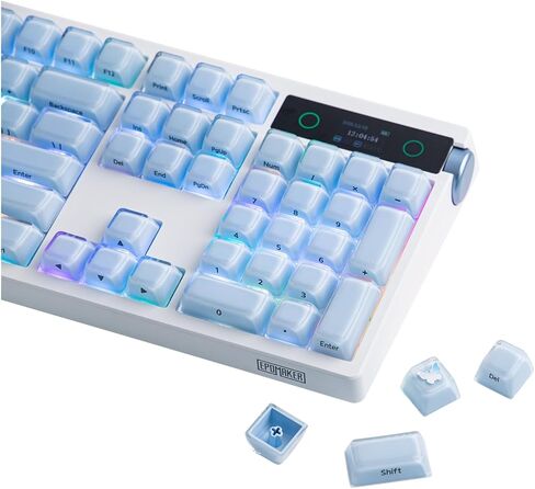 EPOMAKER Lusterfly Jelly Keycaps Set - 123 Keys Double-Shot Laser Engraved, MDA Profile, ABS+PC, Non-Shine-Through, MX-Compatible for 61/68/84/87/98/100/104-Key Mechanical Keyboard (Blue) in Saudi Arabia
