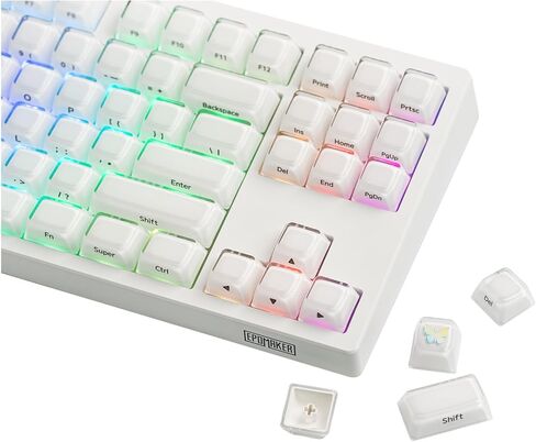 EPOMAKER Lusterfly Jelly Keycaps Set - 123 Keys Double-Shot Laser Engraved, MDA Profile, ABS+PC, Non-Shine-Through, MX-Compatible for 61/68/84/87/98/100/104-Key Mechanical Keyboard (Blue) in Saudi Arabia