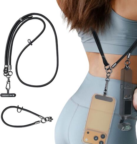 K&F CONCEPT 2-in-1 Phone Lanyard Crossbody with 1/4" Screw, Adjustable Anti Theft Crossbody Strap Compatible for DJI Osmo in Saudi Arabia