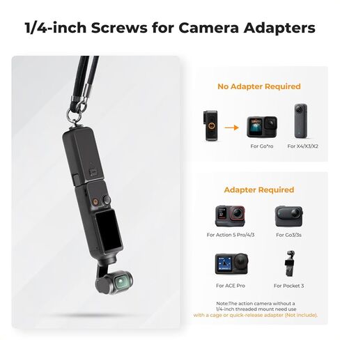 K&F CONCEPT 2-in-1 Phone Lanyard Crossbody with 1/4" Screw, Adjustable Anti Theft Crossbody Strap Compatible for DJI Osmo in Saudi Arabia