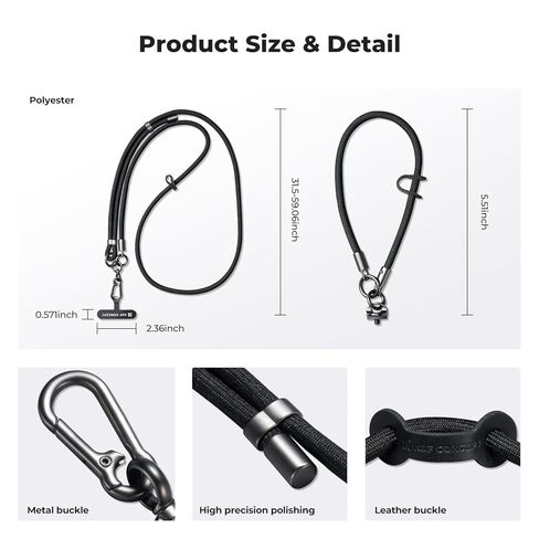 K&F CONCEPT 2-in-1 Phone Lanyard Crossbody with 1/4" Screw, Adjustable Anti Theft Crossbody Strap Compatible for DJI Osmo in Saudi Arabia
