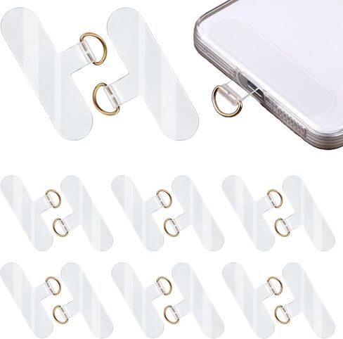 12pcs Universal Phone Lanyard Patch Phone Tether Tabs Cellphone Strap Replacement Part Clear Lanyard Strap Holder for Transparent No Adhesive Smartphone Leash Case in Saudi Arabia