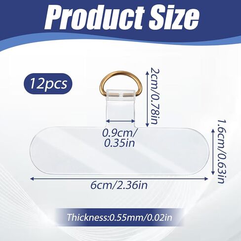 12pcs Universal Phone Lanyard Patch Phone Tether Tabs Cellphone Strap Replacement Part Clear Lanyard Strap Holder for Transparent No Adhesive Smartphone Leash Case in Saudi Arabia
