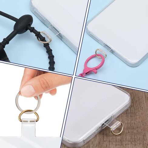 12pcs Universal Phone Lanyard Patch Phone Tether Tabs Cellphone Strap Replacement Part Clear Lanyard Strap Holder for Transparent No Adhesive Smartphone Leash Case in Saudi Arabia