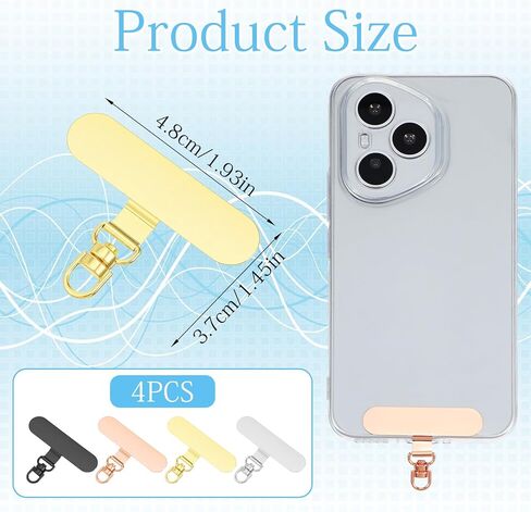 4 Packs Phone Tether Tab,Phone Lanyard Tab 360°Rotating Cellphone Lanyard Patch Metal Phones Tabs for Lanyards Compatible with Most Full-Coverage Protection Cases in Kuwait