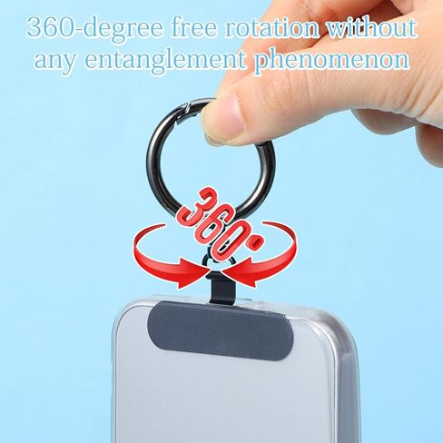 4 Packs Phone Tether Tab,Phone Lanyard Tab 360°Rotating Cellphone Lanyard Patch Metal Phones Tabs for Lanyards Compatible with Most Full-Coverage Protection Cases in Kuwait
