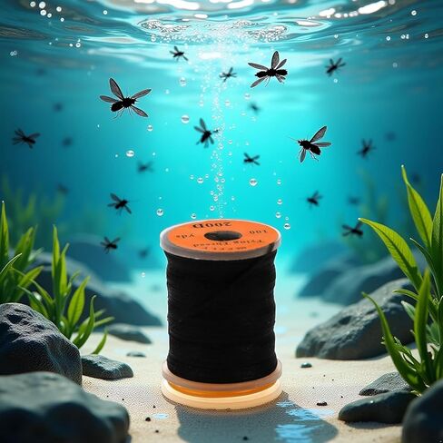 2Pcs Black Fly Tying Thread, Fly Tying Thread Fishing Accessories Flies Tying Material Fluorescent 100Yard 200D Bass Fishing Hook Line Tying Materials in Saudi Arabia