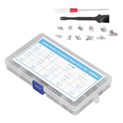 Computer Screws Assortment Kit, 600Pcs Computer Screws Assortment Kit Micro Flat Head M2 M2.5 M3 with Screwdriver Brush for Hard Drive, Screw Guns in Saudi Arabia