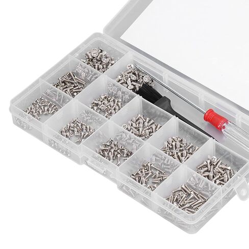 Computer Screws Assortment Kit, 600Pcs Computer Screws Assortment Kit Micro Flat Head M2 M2.5 M3 with Screwdriver Brush for Hard Drive, Screw Guns in Saudi Arabia
