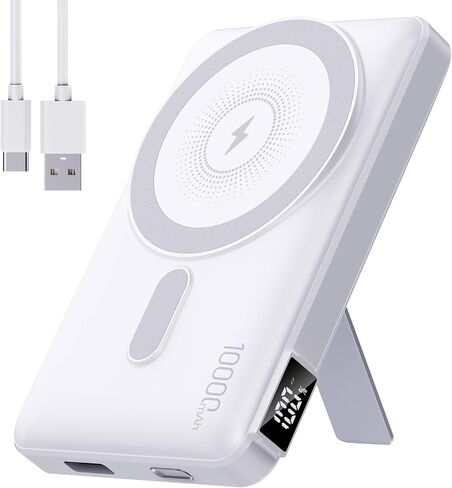 أحدث شاحن باور بانك مغناطيسي لاسلكي محمول لعام 2026 - 10000 مللي أمبير في الساعة 22.5 وات PD شحن سريع بحد أقصى مع شاشة LED مدمجة، حزمة بطارية مغناطيسية لهاتف iPhone 16/15/14/13/12/Pro/Mini/Pro Max in Kuwait