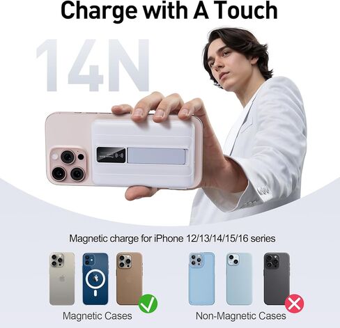 أحدث شاحن باور بانك مغناطيسي لاسلكي محمول لعام 2026 - 10000 مللي أمبير في الساعة 22.5 وات PD شحن سريع بحد أقصى مع شاشة LED مدمجة، حزمة بطارية مغناطيسية لهاتف iPhone 16/15/14/13/12/Pro/Mini/Pro Max in Kuwait