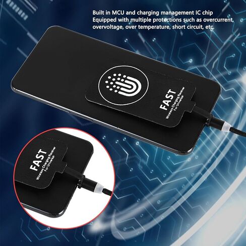 Type C Charging Receiver, Thin Wireless Magnetic Dual Purpose Charger Receiver, Charging Patch for All Type C Interface Cell Phones in Saudi Arabia