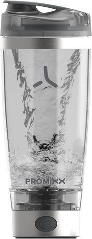 Promixx Pro Shaker Bottle (IX-R Edition) | قابلة للشحن ، قوية للبروتين السلس هز | يتضمن تخزين الملحق - BPA Free | 20 أوقية كوب (فضية زرقاء/رمادية) in Kuwait