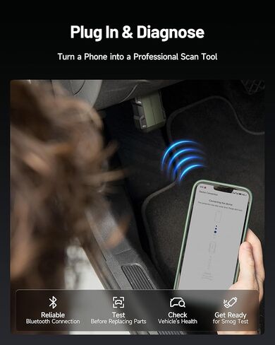 ماسح ضوئي obd2 بلوتوث TOPDON TopScan Pro، أداة مسح ثنائية الاتجاه مع جميع الأنظمة، 13+ خدمة لنظام iOS وAndroid، FCA AutoAuth، CAN-FD، مساعد AI، تمت ترقيته من قارئ رمز السيارة TopScan (أسود) in Kuwait