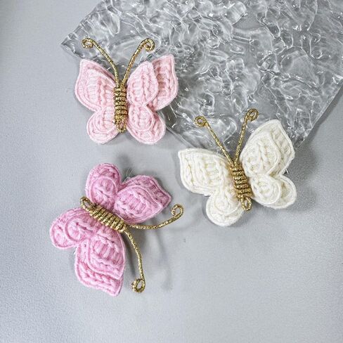 10PCS Mini Butterfly Hair Clips, 2" Satin Hair Bow Pins Colorful Butterfly Hair Barrettes in Saudi Arabia