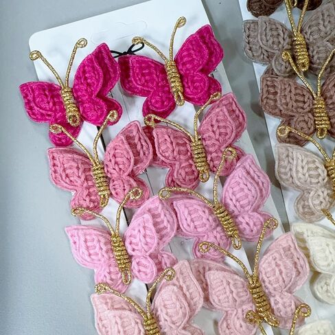 10PCS Mini Butterfly Hair Clips, 2" Satin Hair Bow Pins Colorful Butterfly Hair Barrettes in Saudi Arabia
