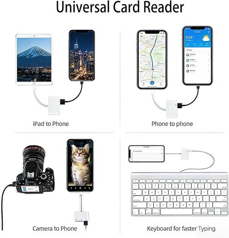 قارئ بطاقات SD، محول قارئ بطاقات كاميرا USB 3 في 1 متوافق مع iPhone 15-17 وiPad/Mac Pro/Air وMacBook Pro/Air وChromebook XPS وGalaxy والمزيد من أجهزة Android USBC in Kuwait