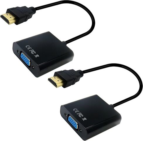 New HDMI to VGA Adapter,2-Pack Gold-Plated Converter Connector for Computer, Desktop, Laptop, PC, Monitor, Projector, HDTV and More, Up to 1080p Full High Definition in Saudi Arabia