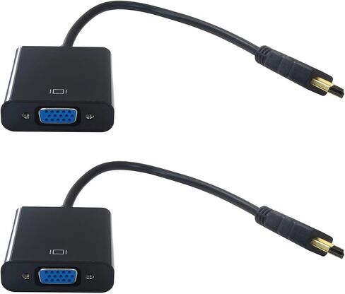 New HDMI to VGA Adapter, Gold-Plated HDMI Male to VGA Female Converter Connector Signal Transmission, Computer/Laptop to Monitor/HDTV, up to 1080p Full HD, Pack of 2 in Saudi Arabia