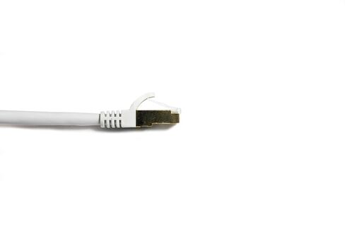 كابل Nexhi STP-7000 CAT-7 المحمي 10 جيجابت 600 ميجا هرتز إيثرنت مستدير، أسرع من شبكة Cat5e/Cat5/Cat6، سلك LAN مستدير Cat7 عالي السرعة مع Rj45 لجهاز التوجيه والمودم (أبيض، 7 أقدام) in Kuwait