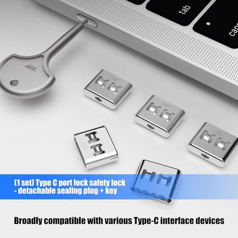 Type C Port Security Metal Physical Barrier USB C Port Blockers Data Protections for Laptops, PC Type C Port in Saudi Arabia