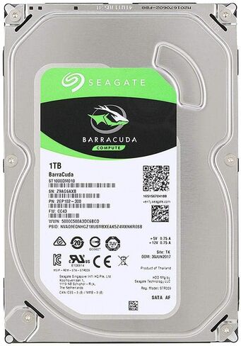 محرك الأقراص الصلبة الداخلي Seagate 1TB SATA 3.5 BarraCuda SingPk (ST1000DM010) (متجدد) in Kuwait