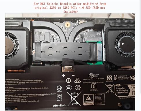 لجهاز MSI Claw8 AI أو Claw7 AI المحمول M.2 NVMe PCIe 4.0 SSD لوحة توسيع المحول، لوحة محول SSD معدلة 2230 إلى 2280، PCIe 4.0 بطاقة ذاكرة عالية السعة قابلة للتوسيع 90 درجة سوداء in Saudi Arabia