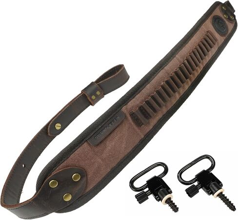 حبال خرطوشة قماش جلدية للبندقية 17HMR.22LR.22MAG أحزمة كتف حامل شل in Kuwait