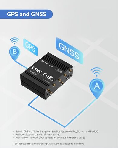 Teltonika RUTM50000000 جهاز التوجيه الخلوي الصناعي 5G، جهاز التوجيه 5G LTE مع 5 منافذ إيثرنت جيجابت، تجاوز الفشل التلقائي ثنائي الشريحة، معتمد لـ AT&T وT-Mobile، إصدار أمريكا الشمالية in Kuwait