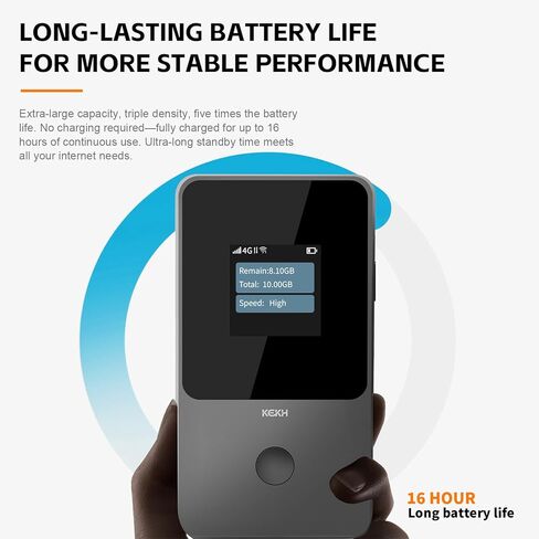 Global Portable WiFi Hotspot for Travel, No SIM Required, 4G LTE Router Covering 140+ Countries, Pay-As-You-Go,Connect Up to 10 Devices,10GB USA Data Included, Lifttime Free Data (12GB/Year) in Saudi Arabia