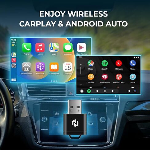 محول CarPlay N اللاسلكي لسيارات CarPlay السلكية في المصنع - تحويل Apple CarPlay السلكي إلى اتصال لاسلكي، اتصال سريع ومستقر بسرعة 5 جيجا هرتز، توصيل وتشغيل دونجل USB، إعادة الاتصال التلقائي، صوت وملاحة سلسة in Saudi Arabia