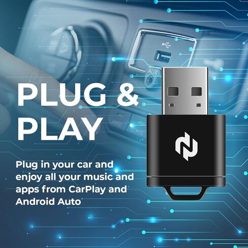 محول CarPlay N اللاسلكي لسيارات CarPlay السلكية في المصنع - تحويل Apple CarPlay السلكي إلى اتصال لاسلكي، اتصال سريع ومستقر بسرعة 5 جيجا هرتز، توصيل وتشغيل دونجل USB، إعادة الاتصال التلقائي، صوت وملاحة سلسة in Saudi Arabia