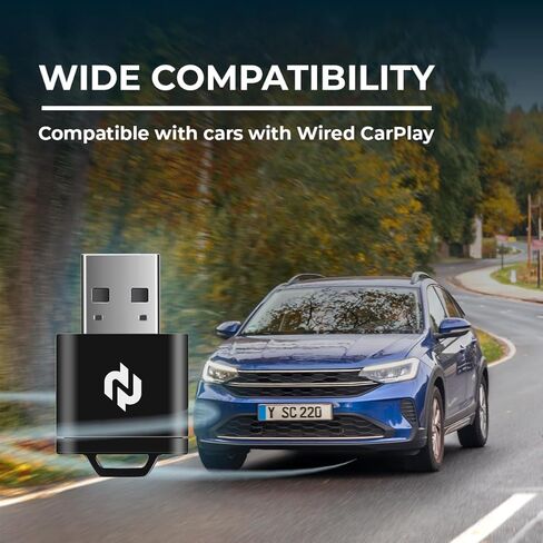 محول CarPlay N اللاسلكي لسيارات CarPlay السلكية في المصنع - تحويل Apple CarPlay السلكي إلى اتصال لاسلكي، اتصال سريع ومستقر بسرعة 5 جيجا هرتز، توصيل وتشغيل دونجل USB، إعادة الاتصال التلقائي، صوت وملاحة سلسة in Saudi Arabia