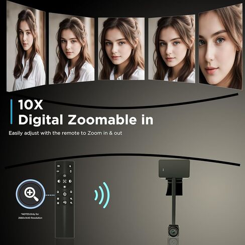 كاميرا ويب 4K للكمبيوتر الشخصي مع جهاز تحكم عن بعد، مستشعر Ultra HD 1/2.55 بوصة، تركيز تلقائي، تكبير رقمي 10x، أداء منخفض الإضاءة، كاميرا بث للكمبيوتر/مكالمات الفيديو/التكبير/التصغير/Skype/Teams in Kuwait
