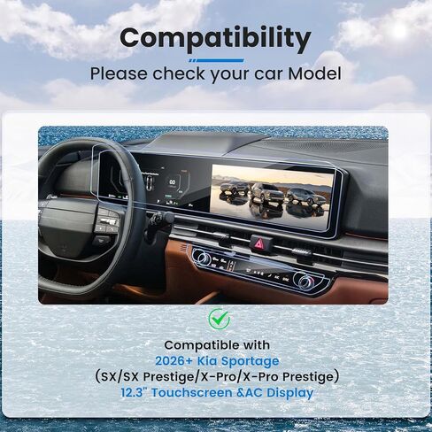 (مجموعة مزدوجة) لـ 2026 Kia Sportage Screen Protector 12.3 بوصة Navi & AC Air Conditioner لـ 2026 Kia Sportage (LX/EX/X-Line/SX/SX Prestige/X-Pro Prestige) واقي الشاشة لـ 2026 Sportage Hybrid Accessories in Kuwait