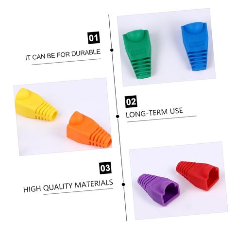 100 قطعة كابل إيثرنت غطاء أحذية موصل قبعات واقية لمقابس الشبكة سلالة الإغاثة الأحذية حامي الكابل لأداء موثوق in Kuwait
