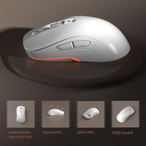 مجموعة لوحة مفاتيح وماوس لاسلكية كريمية من MageGee V990، 99 مفتاحًا بإضاءة خلفية RGB ولوحة مفاتيح ألعاب هادئة قابلة لإعادة الشحن، ماوس بصري قابل للتعديل، مع لوحة أرقام، مجموعة لوحات مفاتيح لسطح المكتب والكمبيوتر المحمول والكمبيوتر الشخصي (أبيض) in Kuwait