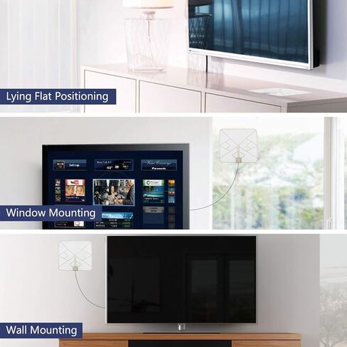 ANTAN Indoor Window Hdtv Antenna Up to 40 50 Miles Range Transparent Soft Design Support 4K 1080P VHF UHF Free view Television Local Channels width Longer 16.5ft Coax Cable in Saudi Arabia