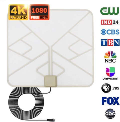 ANTAN Indoor Window Hdtv Antenna Up to 40 50 Miles Range Transparent Soft Design Support 4K 1080P VHF UHF Free view Television Local Channels width Longer 16.5ft Coax Cable in Saudi Arabia