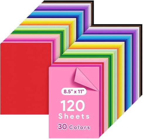 60 Sheets Colored Cardstock, 30 Assorted Colors Cardstock Paper 8.5x11'' Construction Paper Card Stock Printer Papers for DIY Crafts, Scrapbooking, Christmas Card Making in Saudi Arabia